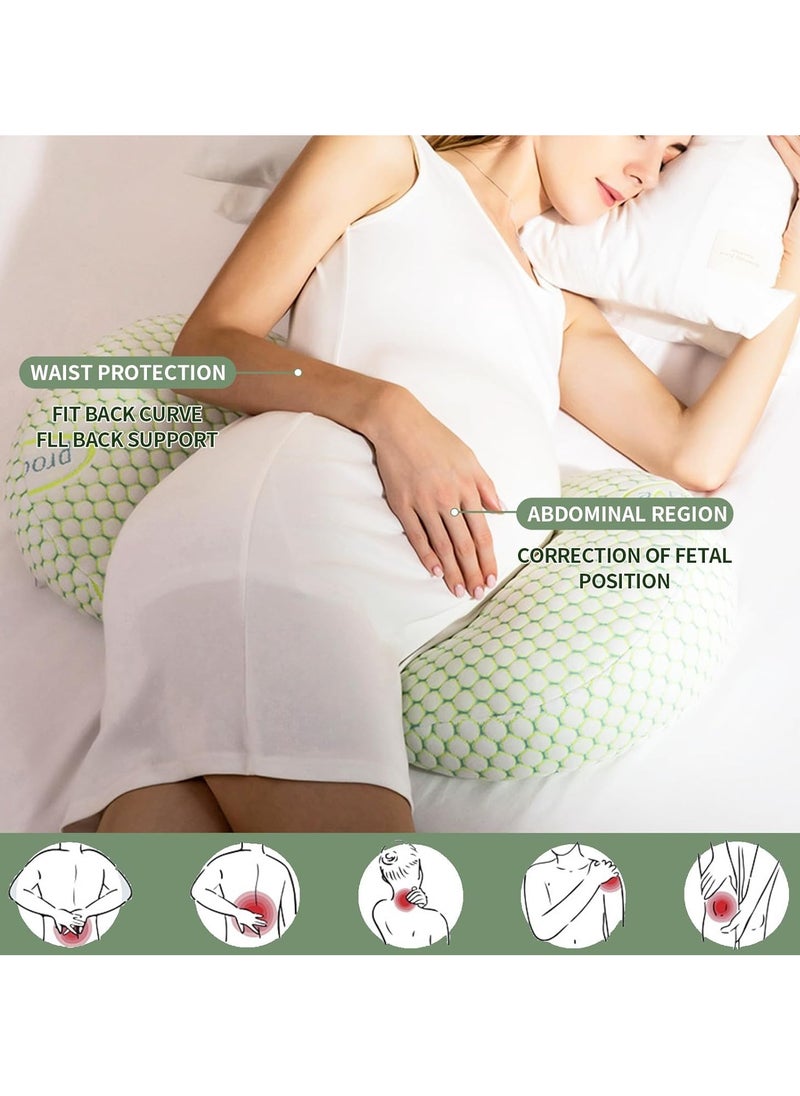 Pregnancy Pillows for Sleeping,Maternity Pillow for Pregnant Women with Removable Pillow Cover,Soft Body Pillow,Adjustable Double Wedge Pillow Support for Back Pain Legs Belly Waist Hip