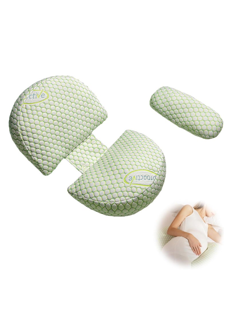 Pregnancy Pillows for Sleeping,Maternity Pillow for Pregnant Women with Removable Pillow Cover,Soft Body Pillow,Adjustable Double Wedge Pillow Support for Back Pain Legs Belly Waist Hip