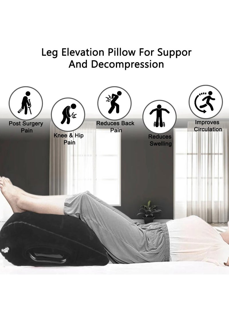 Leg Positioner Pillow Portable Inflatable Pillow For Travel Camping Sleeping Foot Pillow Elevation Leg Pillows PVC Wedge Pillow Knee Cushion