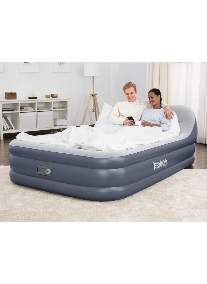 Bestway Tritech Airbed Queen SleekFlow Headboard Built-in AC Pump 226x152x84cm | Air Mattress | Inflatable Mattress | Air Bed For Indoor and Outdoor Camping