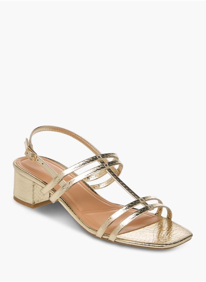 Womens Textured Slingback Sandals With Block Heels Ramadan Collection