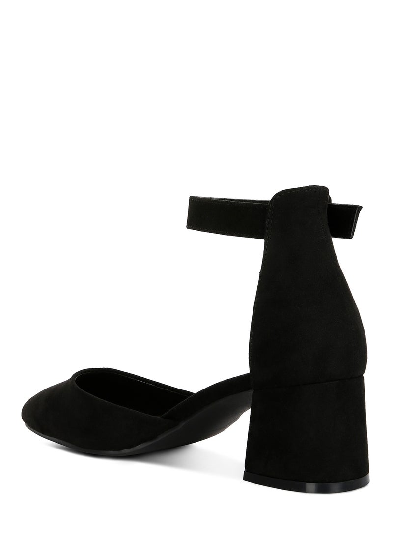 Mid Heeled Casual Sandals in Black