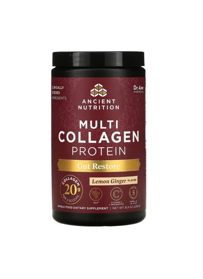 Multi Collagen Protein Gut Restore  Lemon Ginger 8.4 oz 238 g