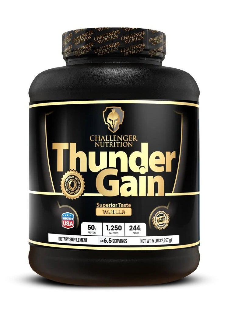 Challenger Nutrition, Thunder Gain, 50g Protein, 5 Lbs, Vanilla Ice Cream, 7 Servings