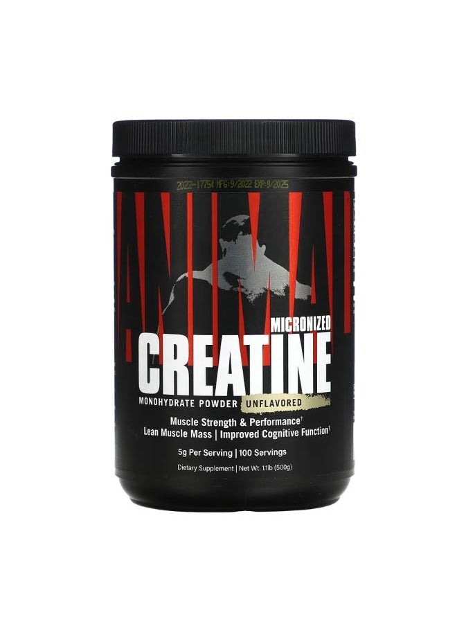 Micronized Creatine Monohydrate Powder Unflavored 1.1 lb 500 g