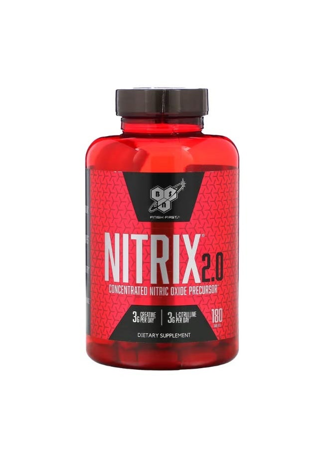 BSN Nitrix 2.0 Concentrated Nitric Oxide Precursor 180 Tablets