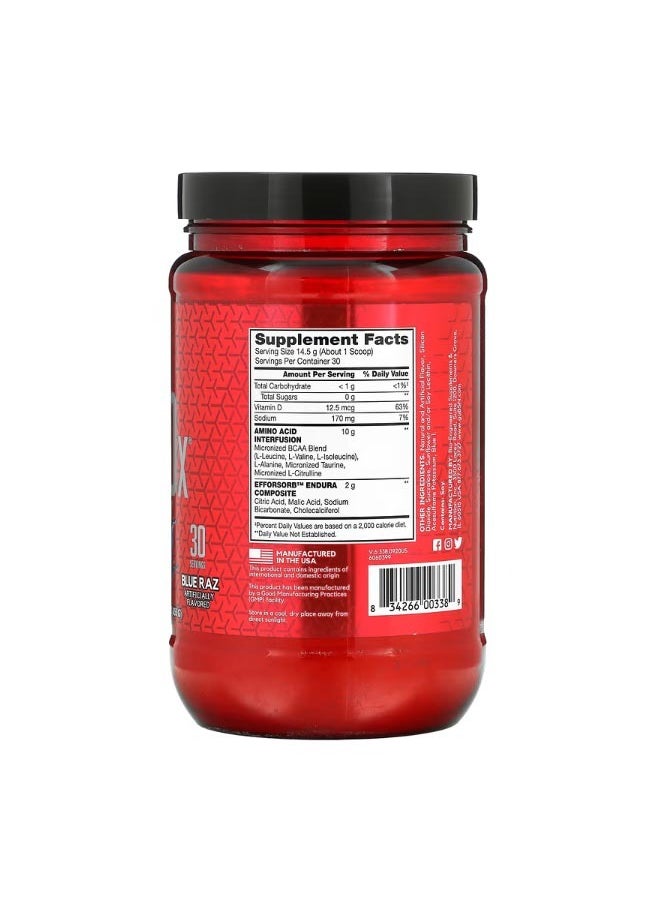 BSN AminoX Endurance And Recovery Blue Raz 15.3 oz 435 g