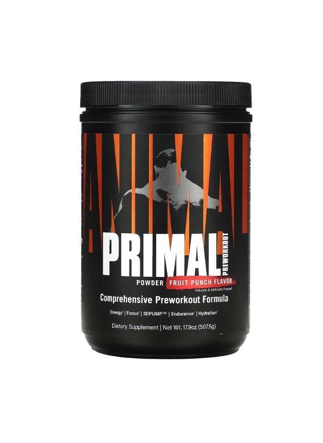 Primal Powder Preworkout Fruit Punch 17.9 oz 507.5 g