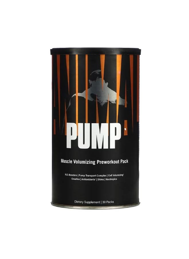 Pump  Muscle Volumizing Preworkout Pack 30 Packs