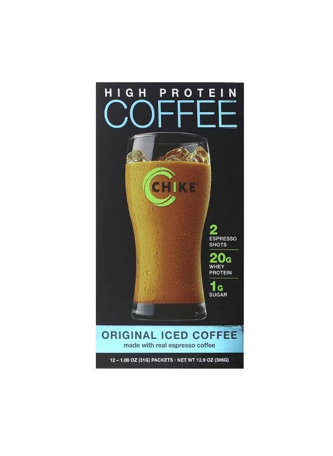 High Protein Iced Coffee Original 12 Packets 1.08 oz 31 g Each