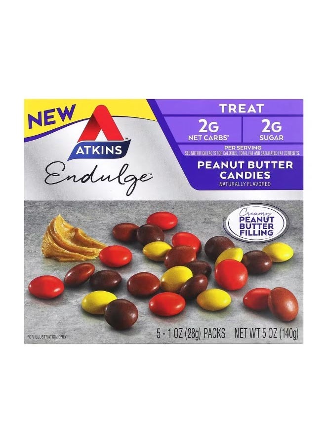 Treat Endulge Meal Bar Peanut Butter Candies 5 Bars 1 oz 28 g Each