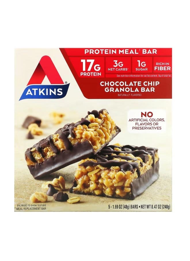 Chocolate Chip Granola Bar 5 Bars 1.69 oz 48 g Each