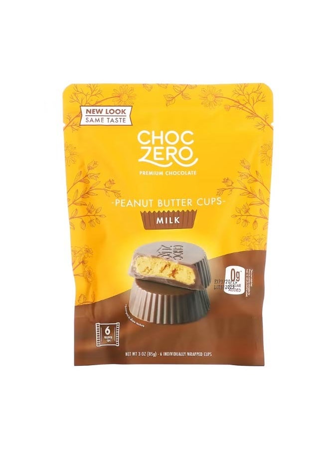 Milk Chocolate Peanut Butter Cups 6 Individually Wrapped Cups 3 oz 85 g