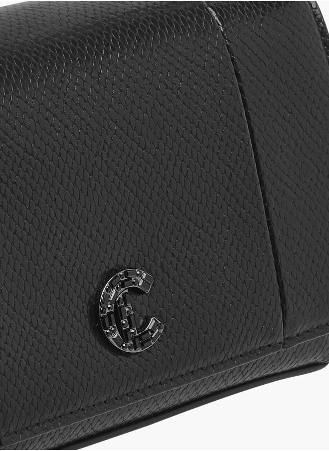 Women Textured Crossbody Bag with Button Closure