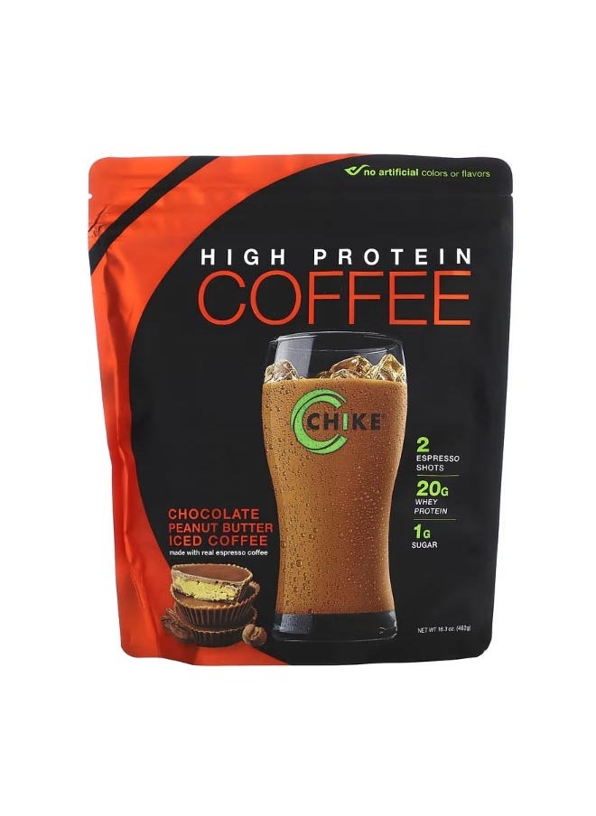 High Protein Iced Coffee Chocolate Peanut Butter 16.3 oz 462 g