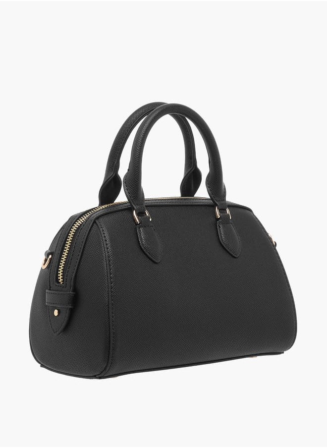 Women Textured Tote Bag with Double Handle and Detachable Strap