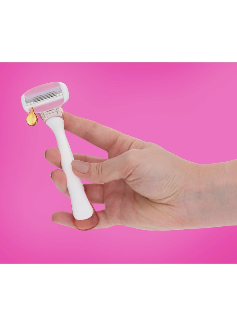 German Brand -ISANA Rossmann PACE 3 Hair Removal Razor for Women (Ergonomic reusable handle and 6 replaceable razorblades) Made in Germany