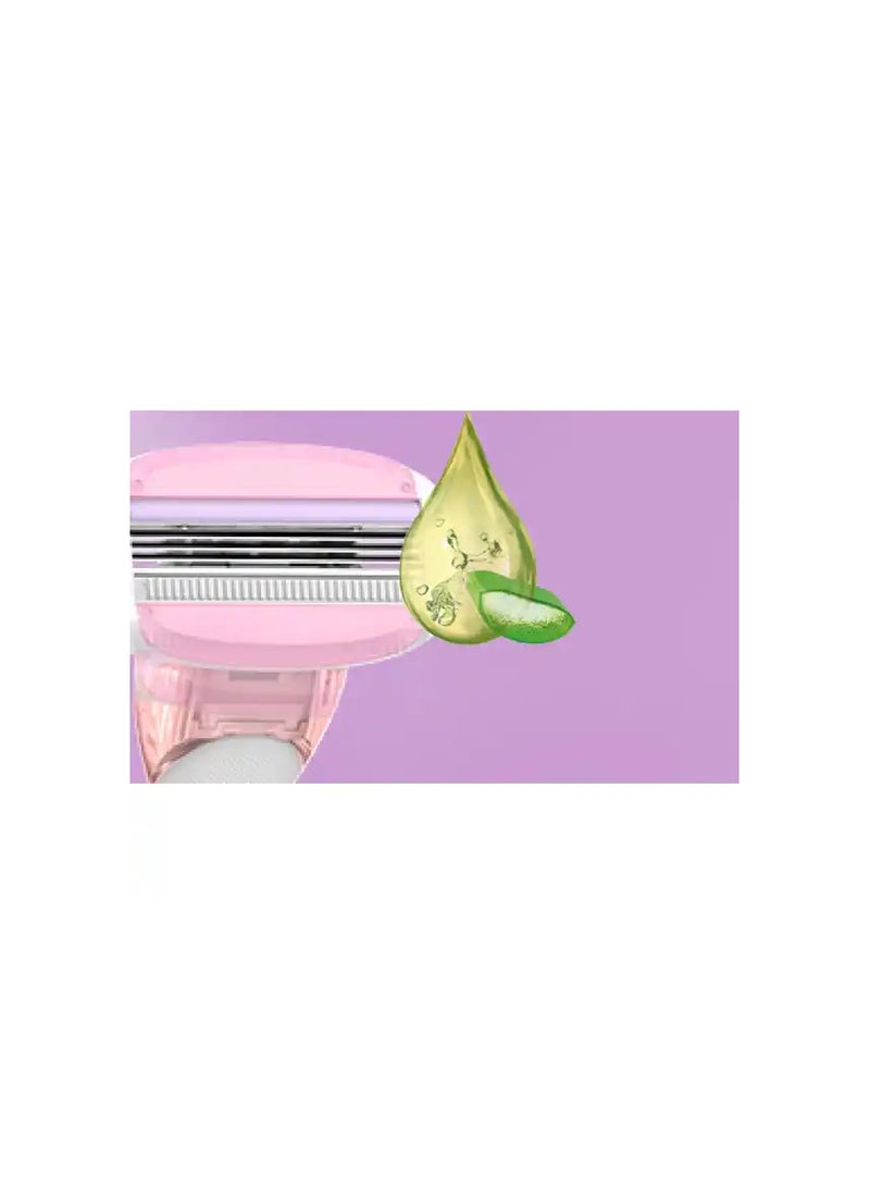 German Brand -ISANA Rossmann PACE 3 Hair Removal Razor for Women (Ergonomic reusable handle and 6 replaceable razorblades) Made in Germany