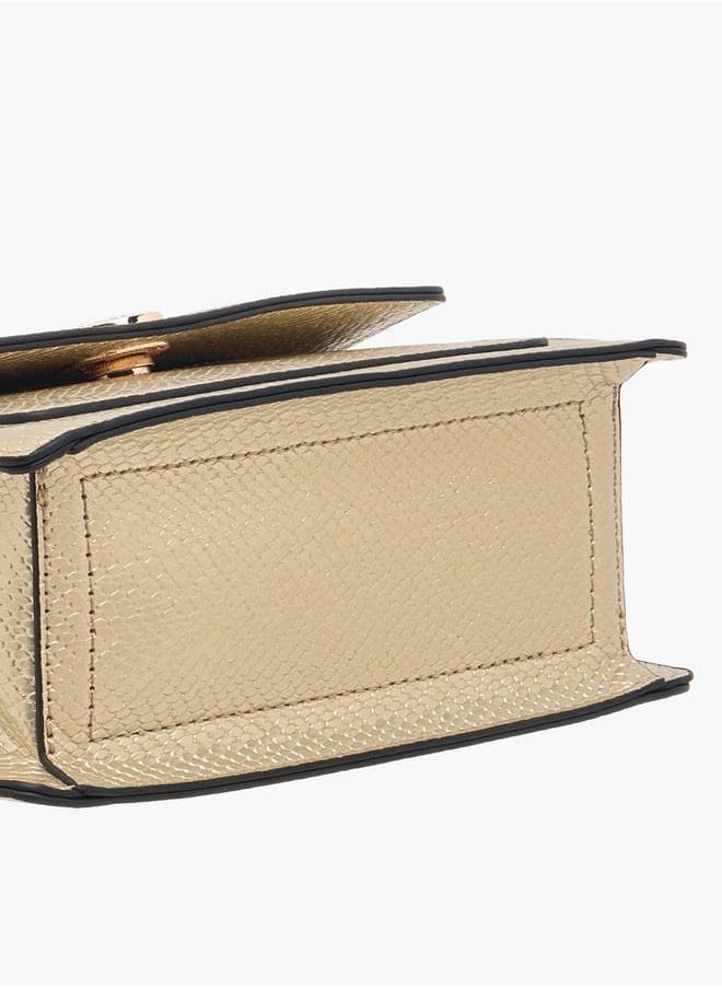 Women Textured Satchel Bag with Magnetic Closure