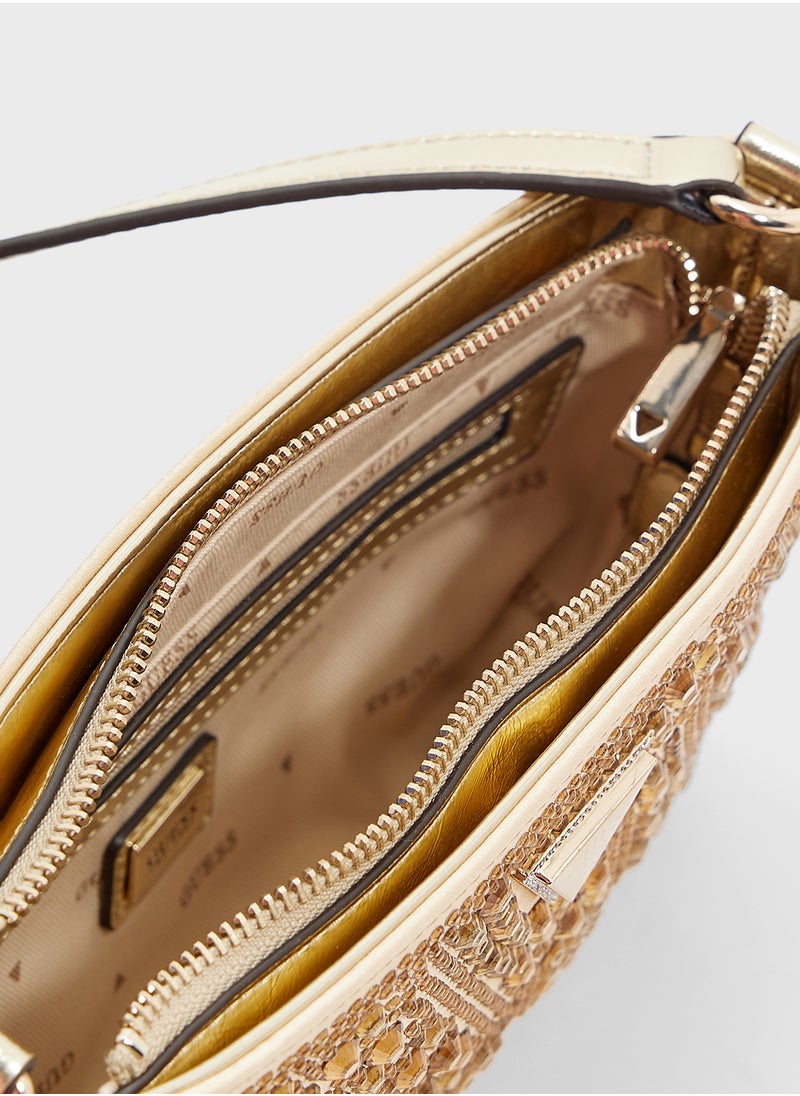Embellished Beauvoir Mini Top Zip Clutches