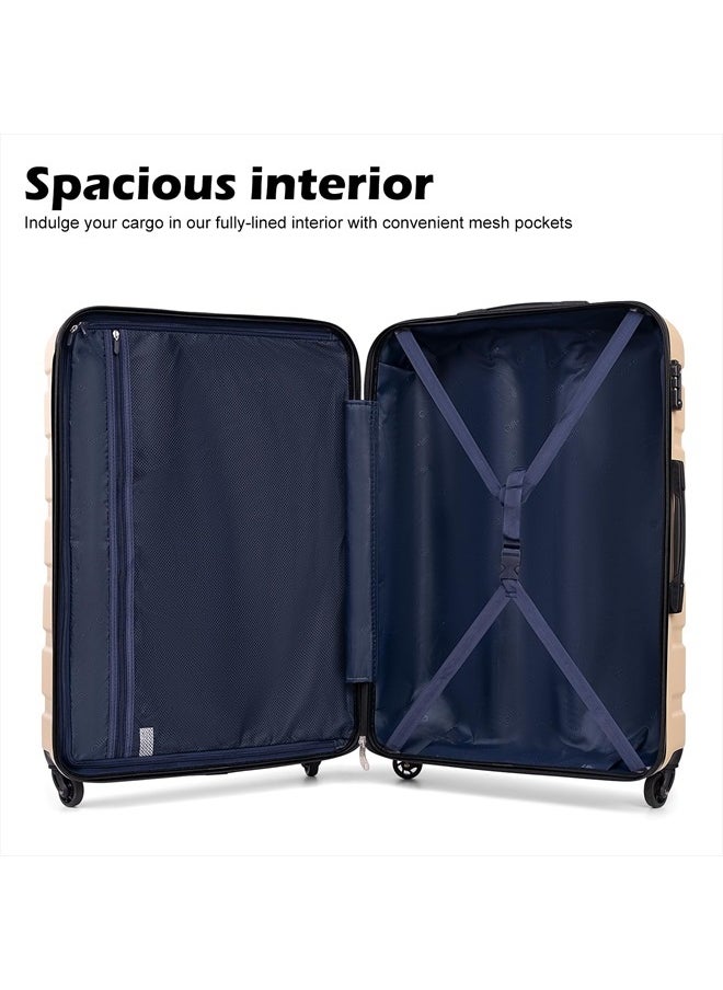 Luggage 3 Piece Set Suitcase Spinner Hardshell Lightweight TSA Lock (black, 3 piece set(20in24in28in))