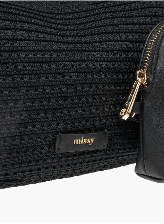 Womens Missy Textured Hobo Bag And Pouch Set
