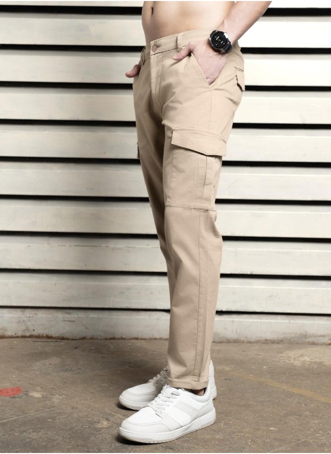 Men Taupe Trousers