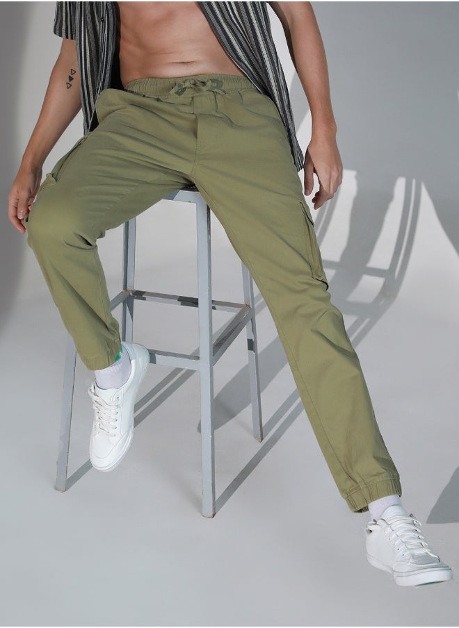 Light Olive Joggers For Men