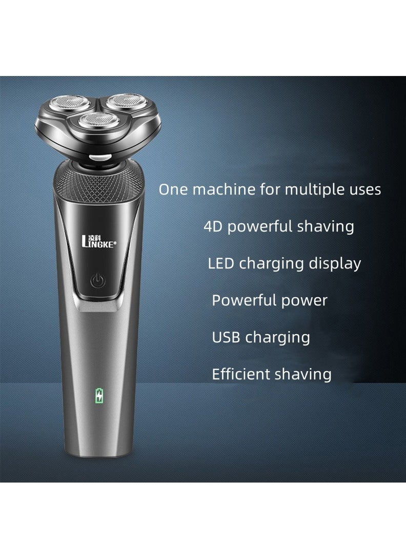 Three-head three-in-one shaver set men's beard shaver washable