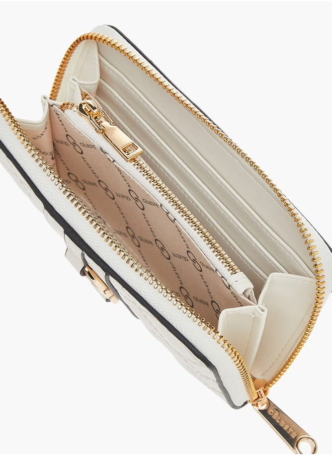 Womens Quilted Wallet With Zip Closure