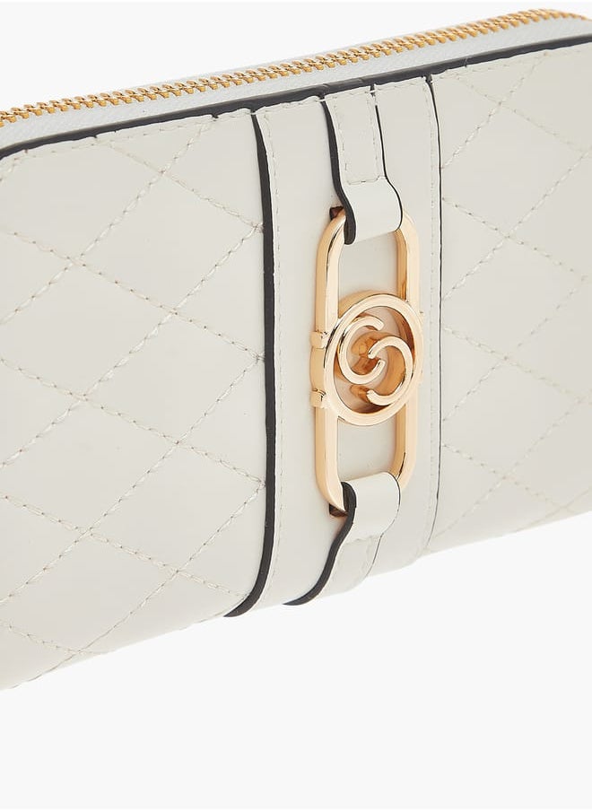 Womens Quilted Wallet With Zip Closure