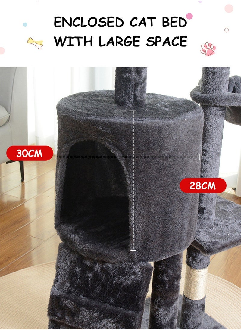 Cat Tree Tower Large Cat Jumping Platform Sisal Cat Column Cat Rack Multi-Level Cat Condo with Scratching Posts