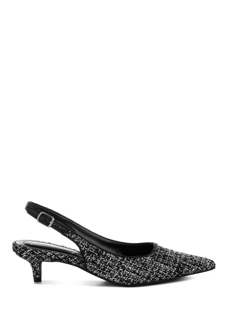 Boucle Slingback Pumps in Black