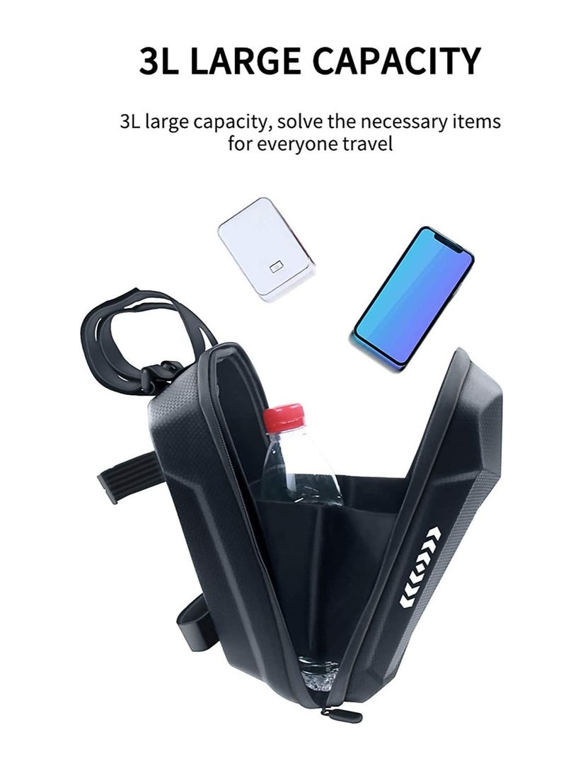 Scooter Storage Bag 3L Handlebar Compatible with Xiaomi M365 Electric Front Hanging Waterproof EVA for Carrying Charger Tools Repair