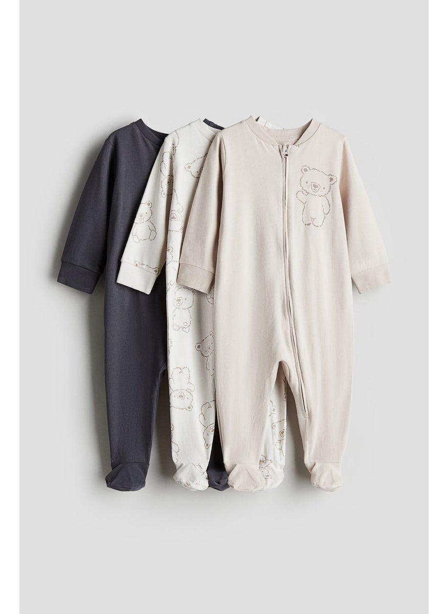 3-Pack Zip-Up Sleepsuits