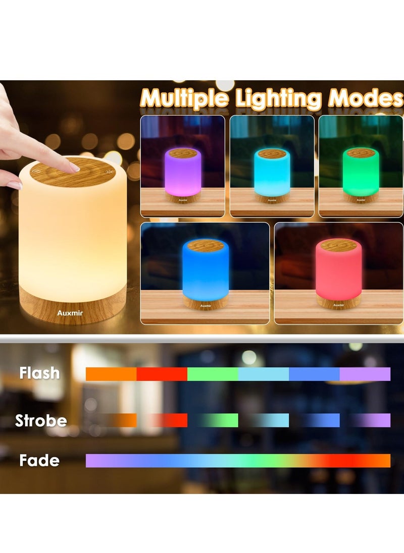 Light Touch Sensor for Kids Baby, LED Bedside Table Lamp 11 RGB Colors Changing, USB Rechargeable, Adjustable Dimmable Portable Lamp for Baby Bedroom Nursery Living Room