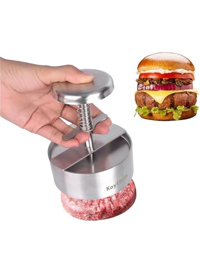 Burger Press, Adjustable Hamburger Patty Press Maker, Non Stick Patty Making Molds Cutter Former Suitable for BBQ and Homemade Hamburger (Diameter 10cm)