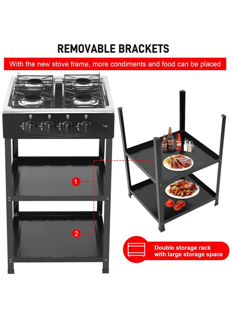 Smokeless Gas Cooking Stove Outdoor Kitchen Free Standing Stove 4 Burner Gas Cooktops