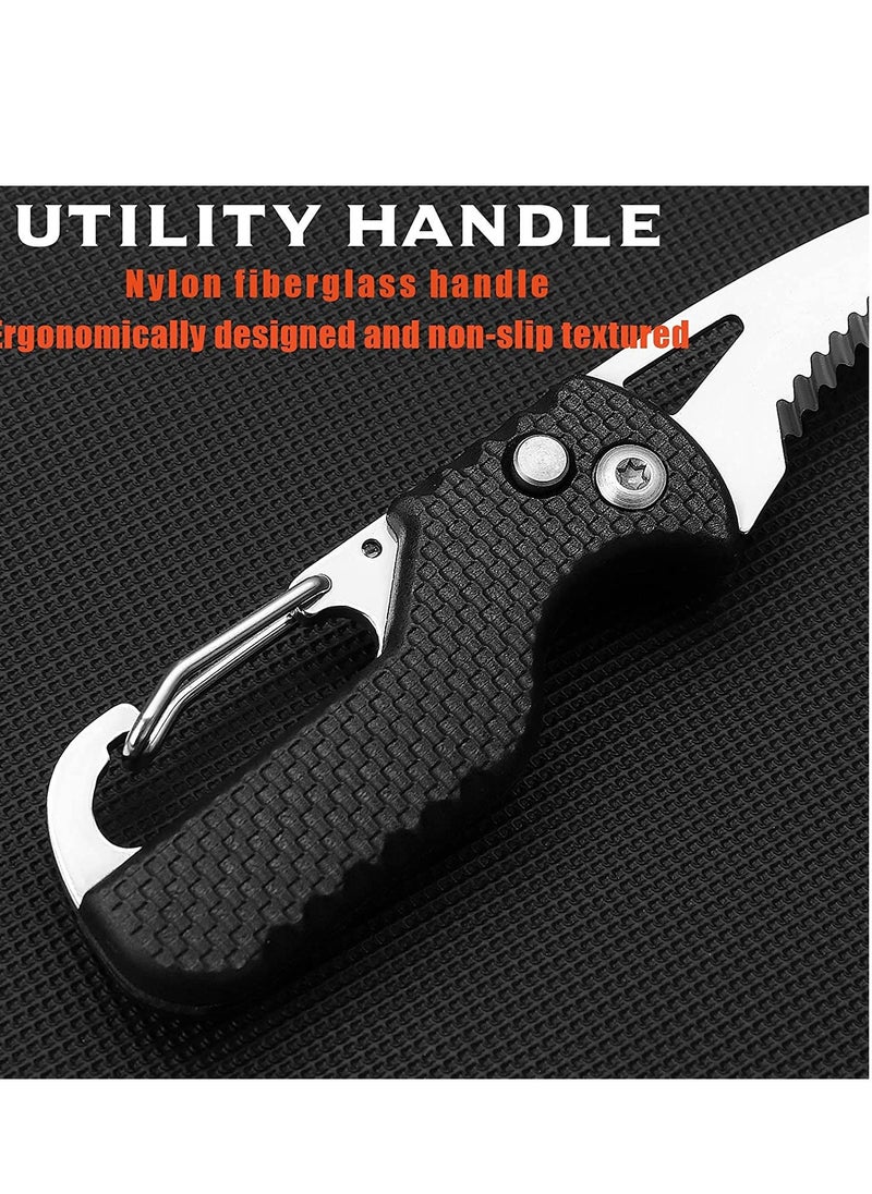 Pocket Box Opener, Bottle Opener, Keychain Box Cutter, Package Opener, Small Pocket Box/ Seatbelt/ Strap Cutter, Razor Sharp Serrated and Paratrooper Hook,  EDC Folding Tools for Women Men 2PCS