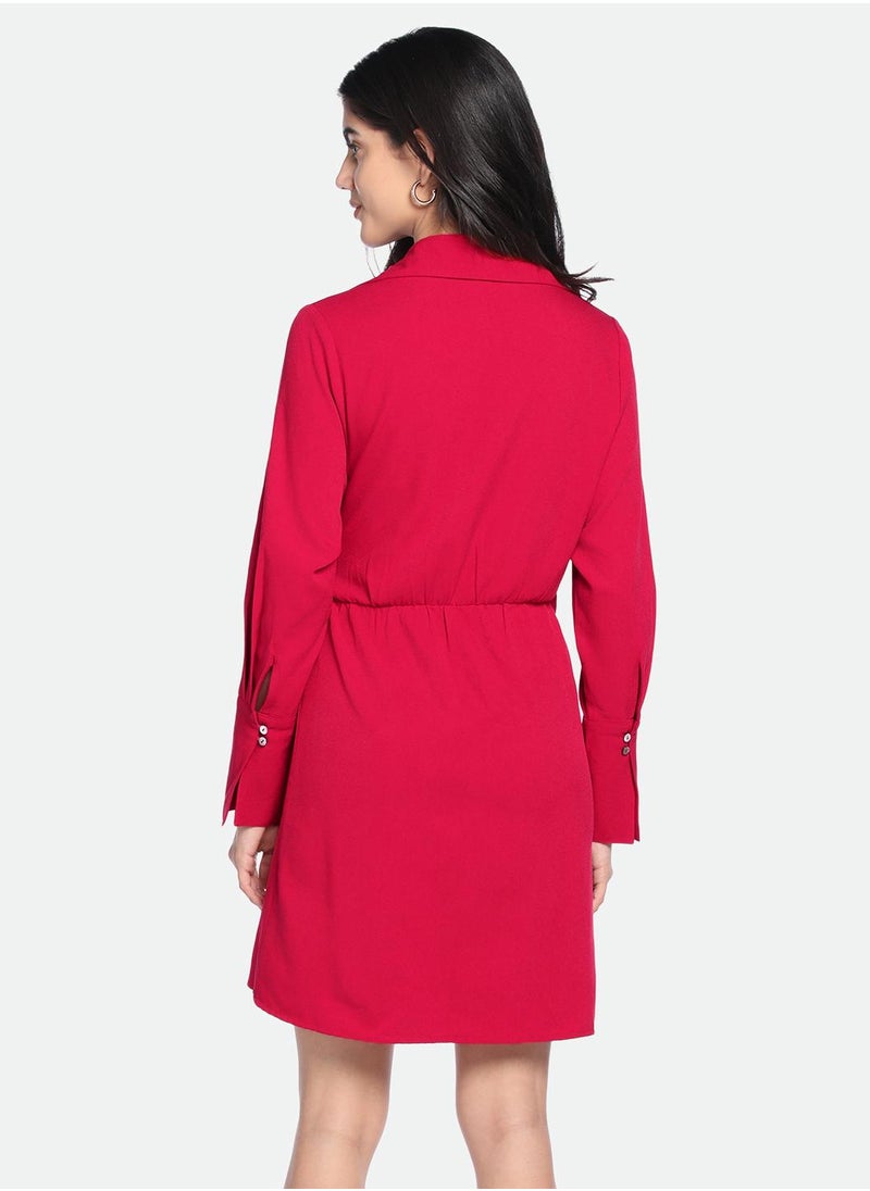 Red Wrap Mini Dress
