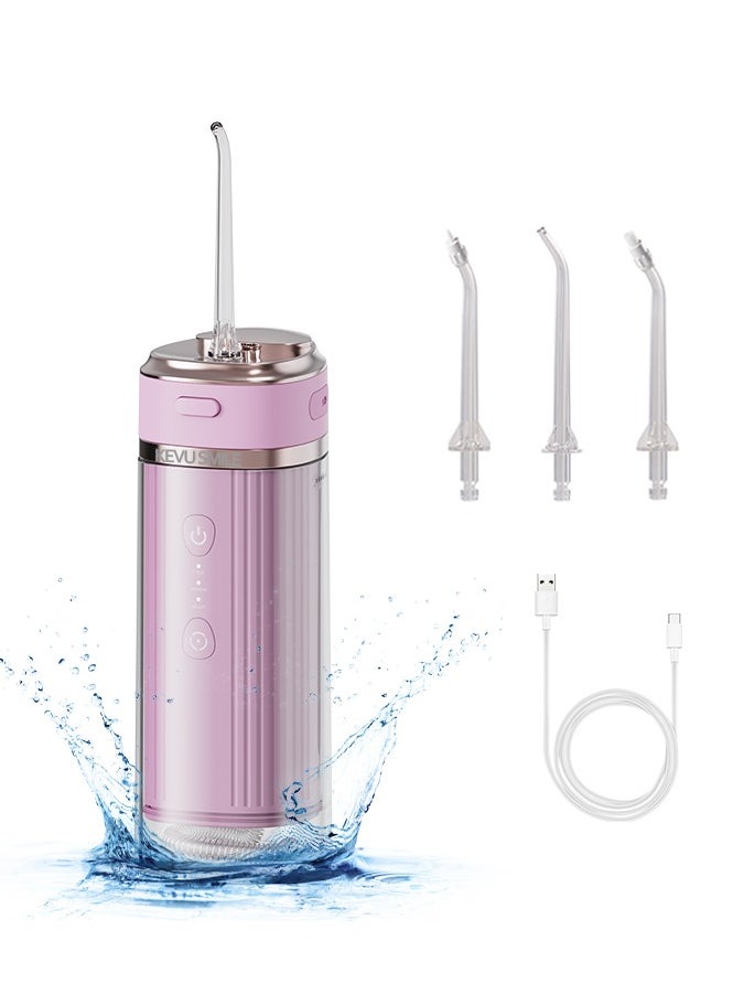 KEVU SMILE Water Flosser, Portable Cordless Water Flosser Water Flosser for Oral Irrigation, 250ml Water Tank, 3 Modes and IPX7 Waterproof, Water Flosser for Home and Travel