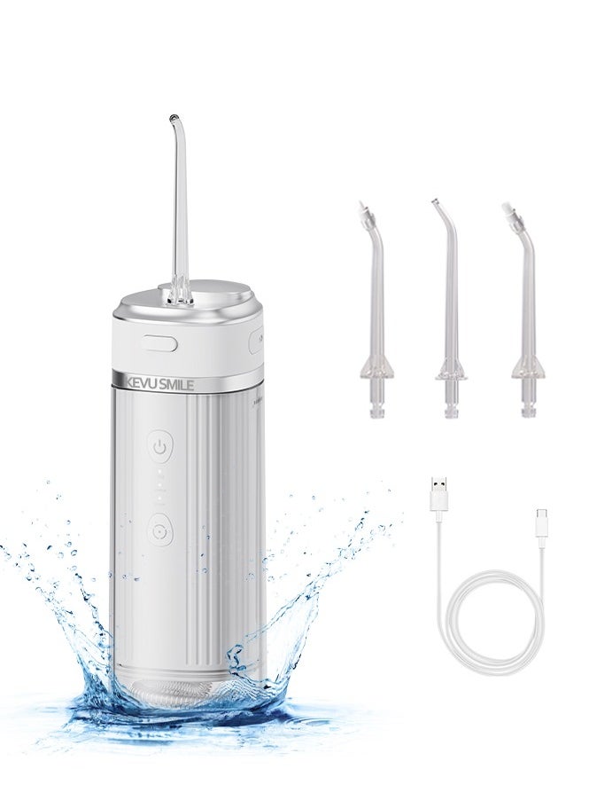 KEVU SMILE Water Flosser, Portable Cordless Water Flosser Water Flosser for Oral Irrigation, 250ml Water Tank, 3 Modes and IPX7 Waterproof, Water Flosser for Home and Travel