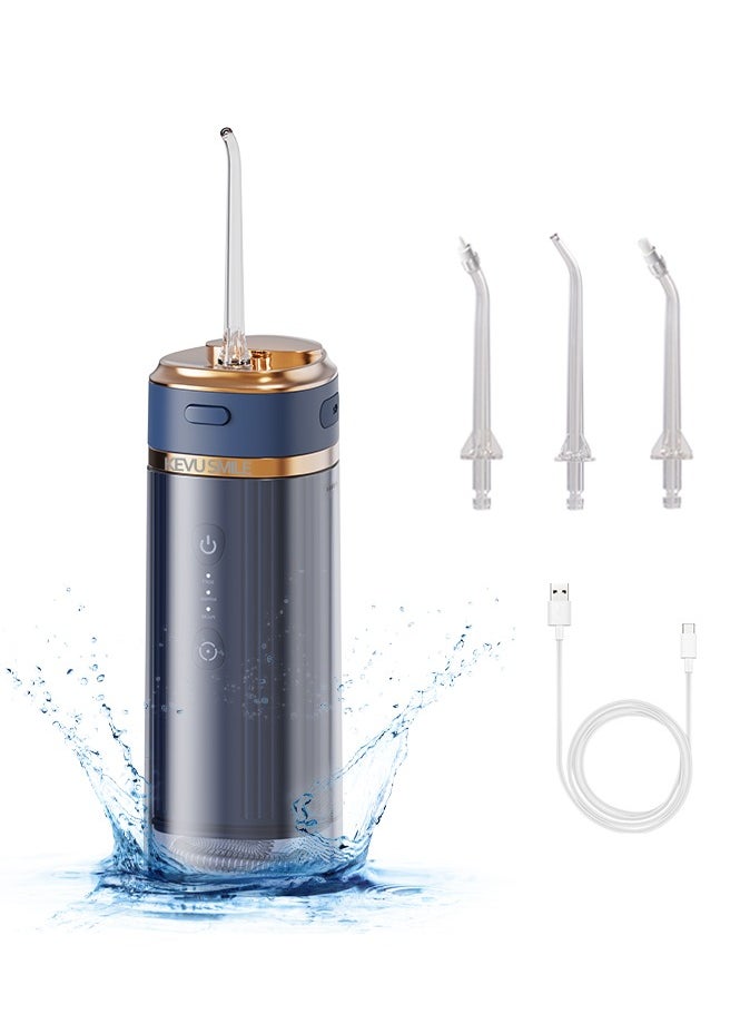 KEVU SMILE Water Flosser, Portable Cordless Water Flosser Water Flosser for Oral Irrigation, 250ml Water Tank, 3 Modes and IPX7 Waterproof, Water Flosser for Home and Travel