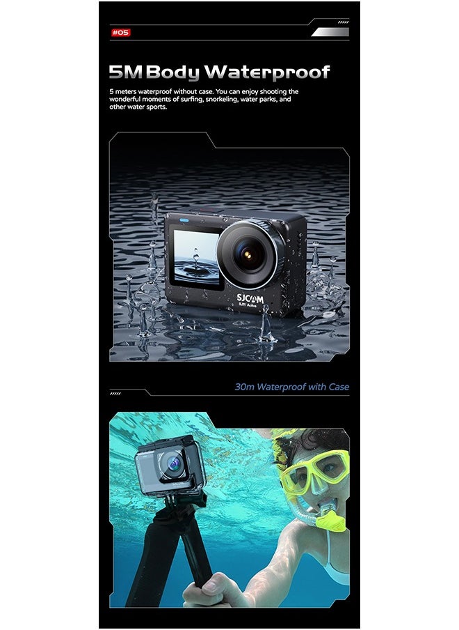 Sj11 Active Action Camera Waterproof Anti-Shake Motion Detection Multifunctional 4K Touch Screen Outdoor Sport Video Cam