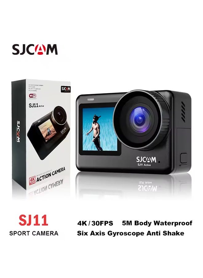 Sj11 Active Action Camera Waterproof Anti-Shake Motion Detection Multifunctional 4K Touch Screen Outdoor Sport Video Cam