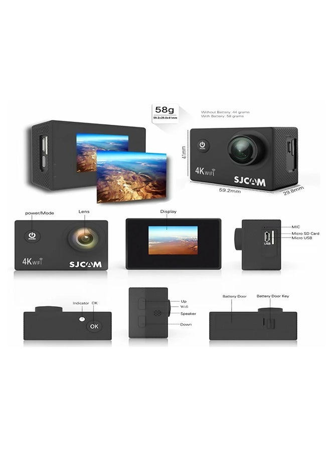 Sj4000Air 4K Hd Action Camera 2Inch Ips Screen 16Mp 170°Wide Angle 30M Waterproof Support Wifi Waterproof Case Adapters