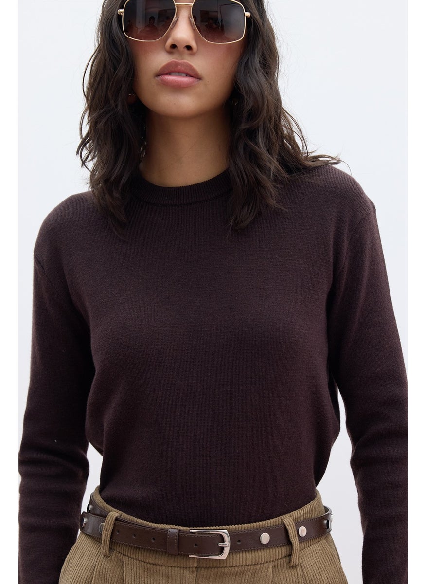 Soft Texture Knitwear Sweater Bitter Coffee