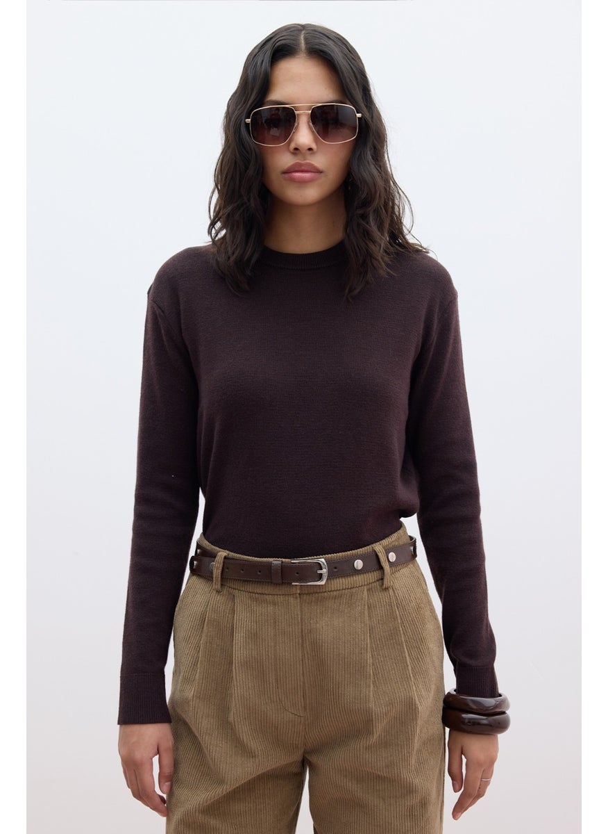 Soft Texture Knitwear Sweater Bitter Coffee