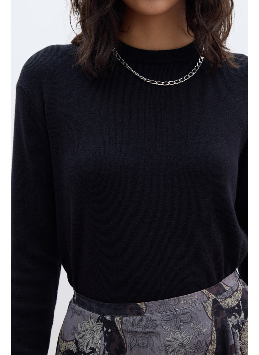 Soft Texture Knitwear Sweater Black