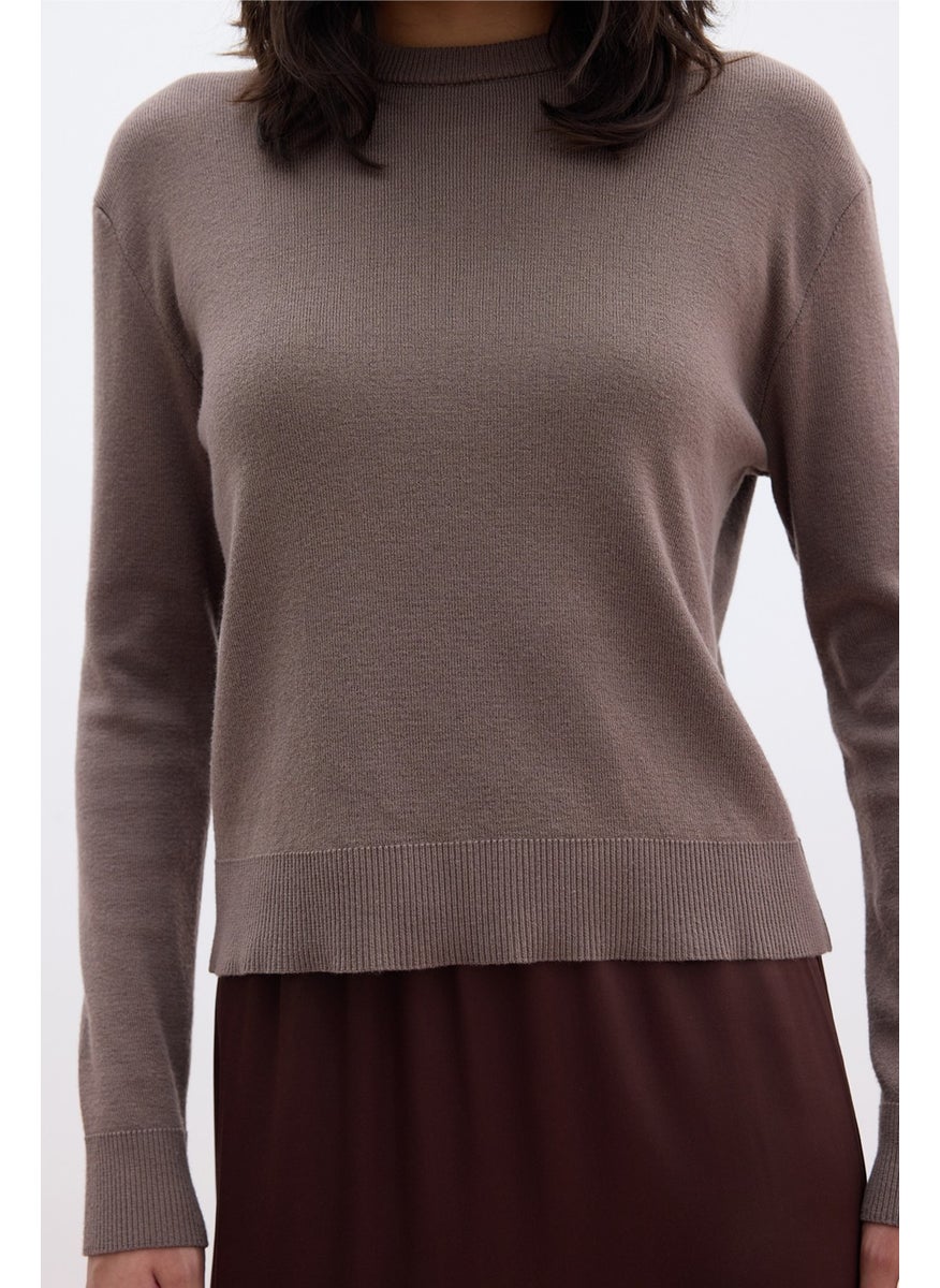 Soft Texture Knitted Sweater Mink